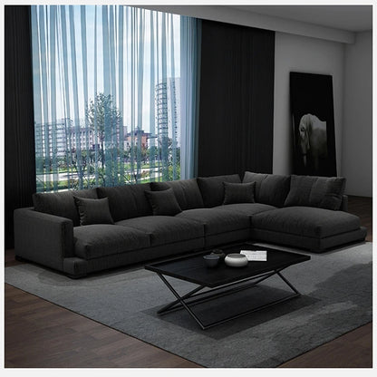 -For Extra Large Black Wide Corner Sofa Fabric Corner Couch 7 Seater Living Room Sofas Floor Couch&