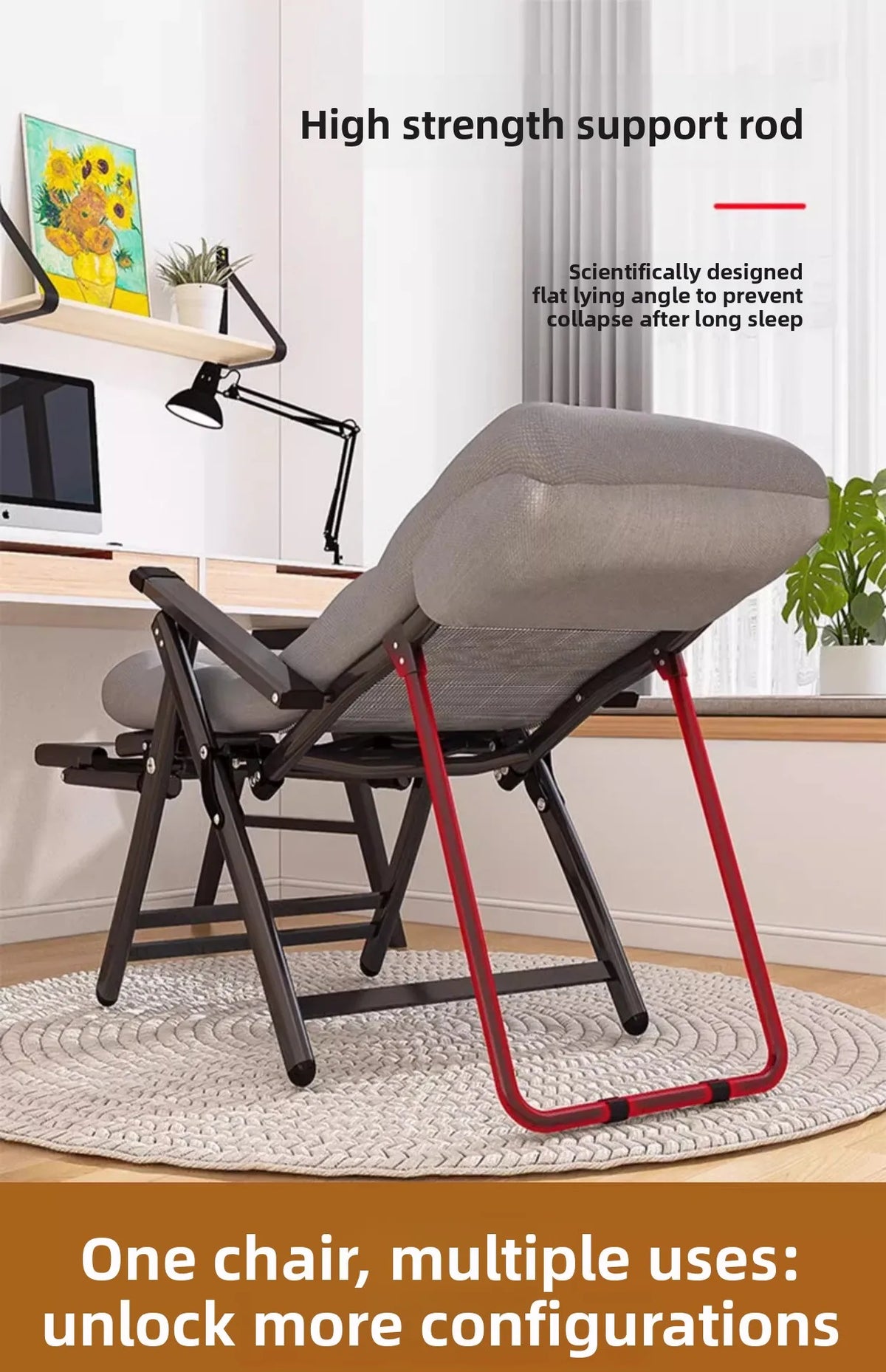 recliner lunch break folding office chair nap can lie down dual-purpose backrest computer chair couch