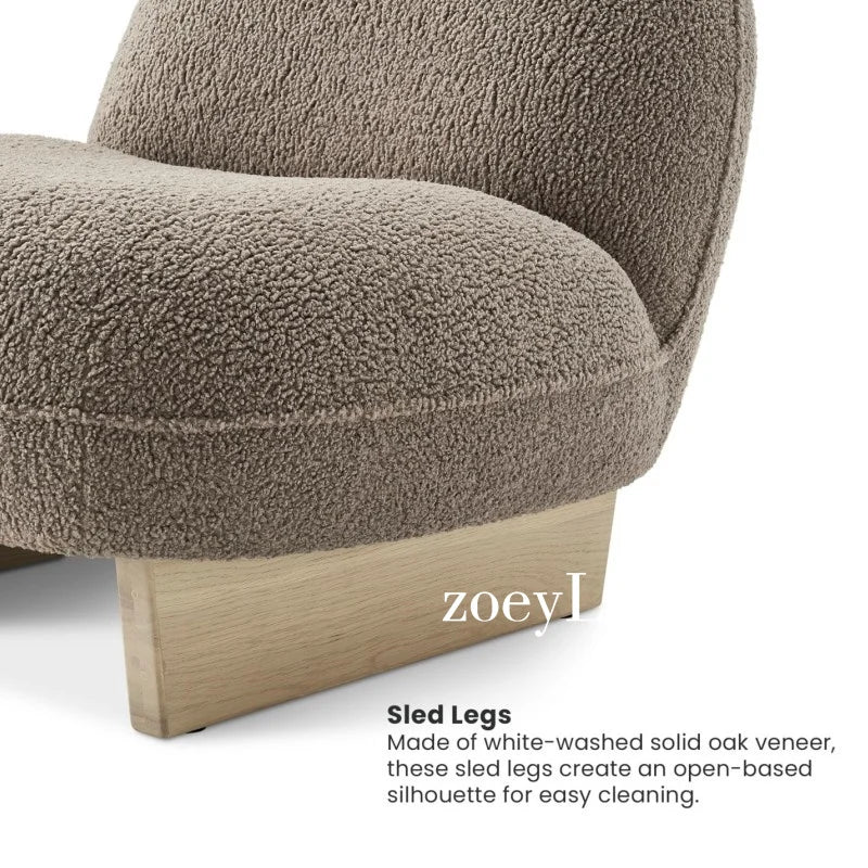 Nordic minimalist lamb wool balcony single sofa Italian living room solid wood leisure sofa