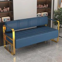 Luxury Stainless Steel Hair Salon Suite Sofa Set Rest Areas Bench Hair Salons Sofa Waiting For Light Bar Hotel Reception Lounge
