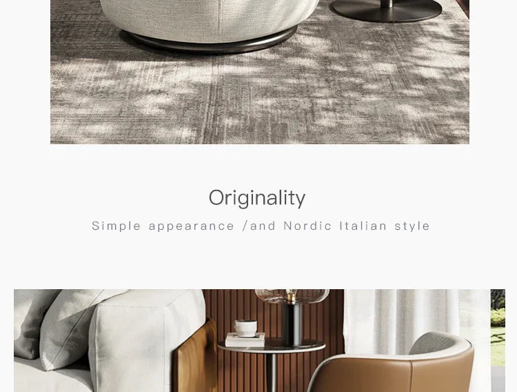 Rotating small sofa chair light luxury living room balcony simple Italian leisure chair group to discuss home use