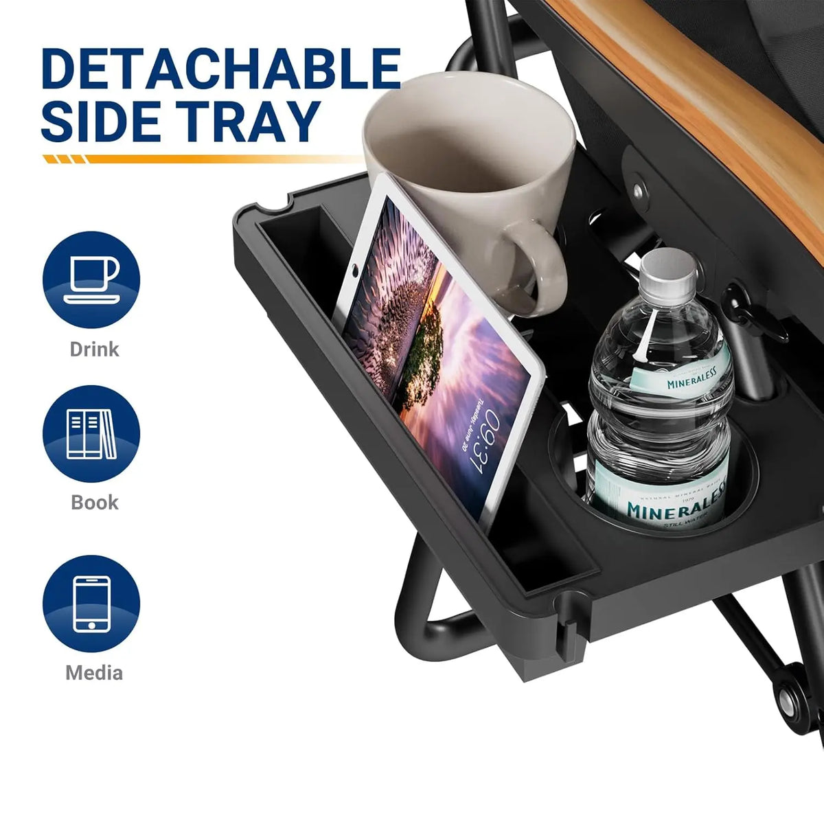 Oversized Zero Gravity Chair Outdoor, Anti Gravity Patio Padding Chairs Folding Adjustable with Cup Holder, Foot Pad & Padded He