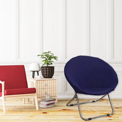 Round Saucer Chair Slipcover Stretchable Polyester Removable Soft Moon Chair Cover for Furniture Protection Living Room Adults