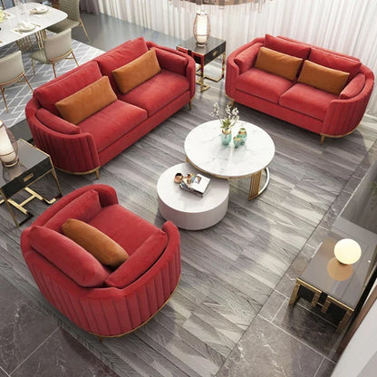 Hot Luxury Sofa Living Room Furniture Curved Dresser Home Lounge Sofa Sets Italian Modern Fabric Velvet Sofa Set Furniture