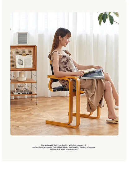 BJ Home Creative Personality Design Medieval Dining Chair Solid Wood Armrest Back Chair Simple Desk Chair