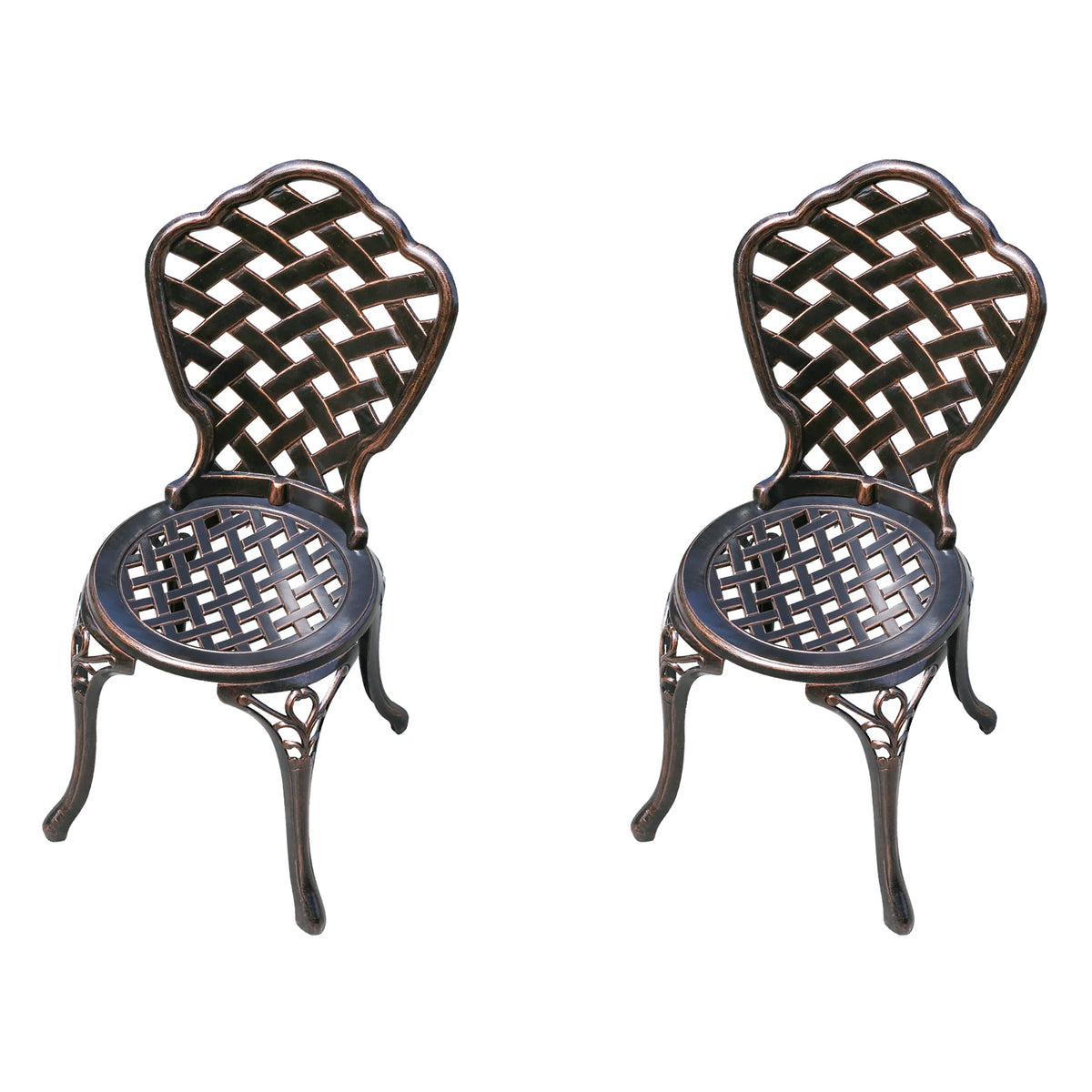 2-Piece Set Cast Aluminum Chairs Outdoor Chair Set Garden Chair Weather-Resistant Patio Metal Chair Bistro Chair