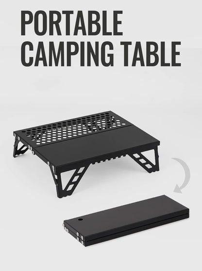 Pocket Mini Table, Foldable Leg Design Aluminum Lightweight Portable Table for Cookware, Camping, Hiking, Fishing