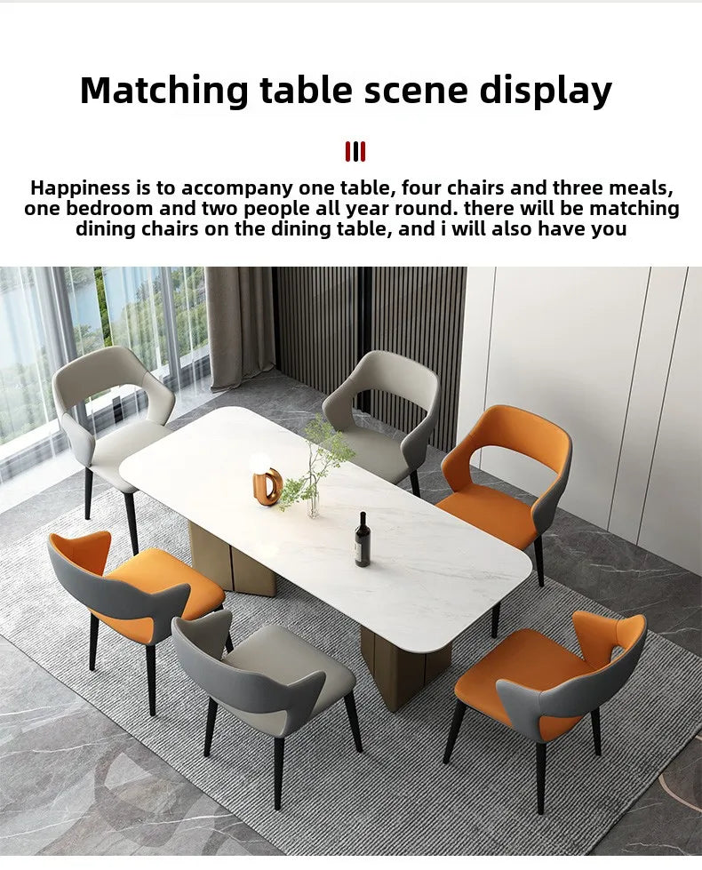 Italian Minimalist Dining Chair Modern Simple Home Chair Hotel Trendy Tech Fabric Makeup Chair Backrest Dining Table furniture