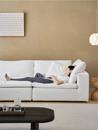Modern Luxury White Down Feather Cloud Sofa Bed U Shape Modular Cloud Couch Sectional Sofa