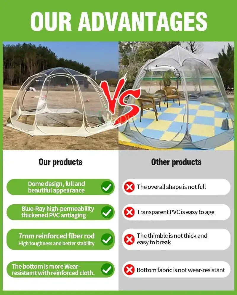 Portable Spherical Tents 360 Degree Panoramic Window Outdoor  Transparent Camping Tent 4-8 Person Star Dome TentSun Room Tents
