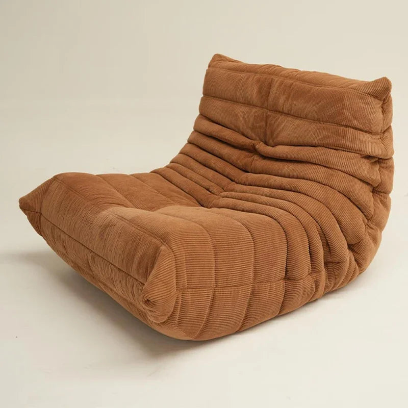 Lounge Bean Bag Chair for Adult Armless Lazy Floor Sofa Fireside Chair for Living Room Gaming Room Bedroom Soft Corduroy Couch