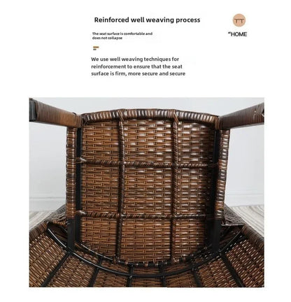 Balcony courtyard leisure table and chair combination rattan chair three piece set tea imitation rattan chair tea table