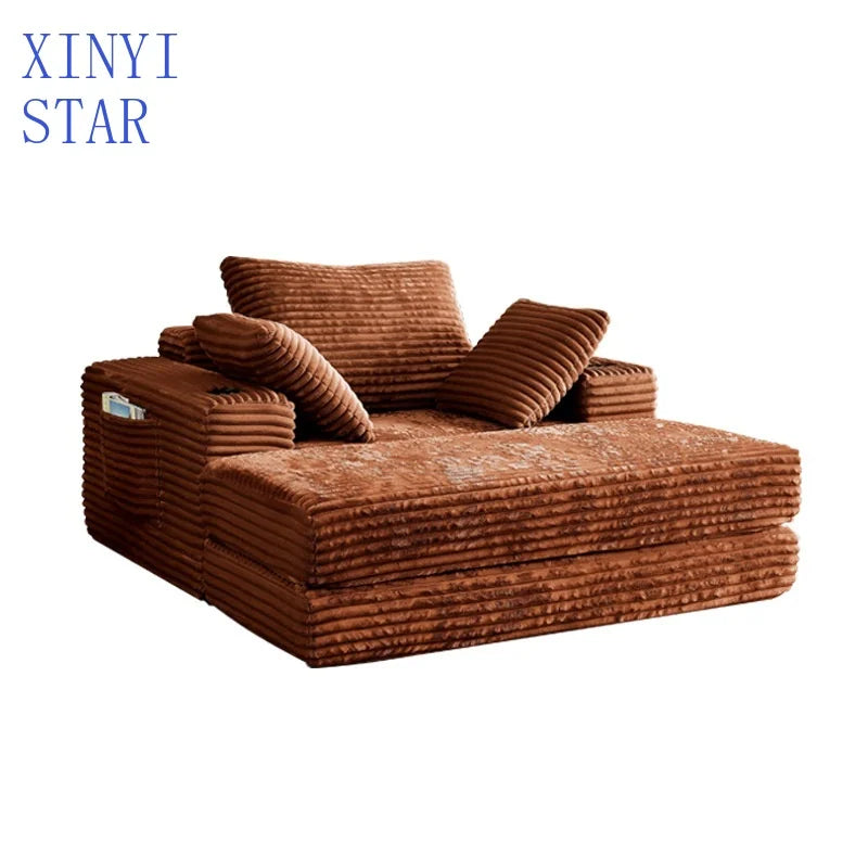 Small Apartment Living Room Designer Lamb Fleece Fabric Sectional Sofa Set Stylish Ancient Middle Module Combination Vacuum