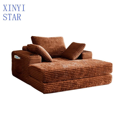Small Apartment Living Room Designer Lamb Fleece Fabric Sectional Sofa Set Stylish Ancient Middle Module Combination Vacuum