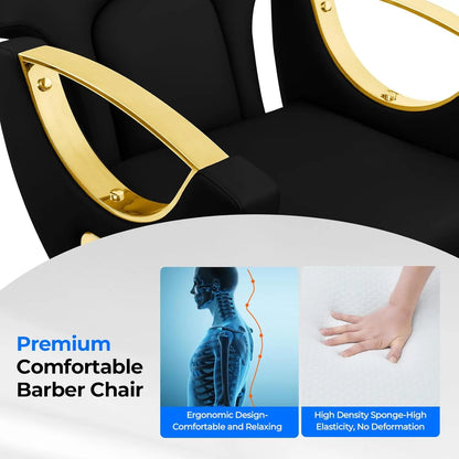 Reclining Barber Chair Styling Hair Chair for Home Barbershop Height Adjustable 360 Swivel Salon Chair for Hair, Customized