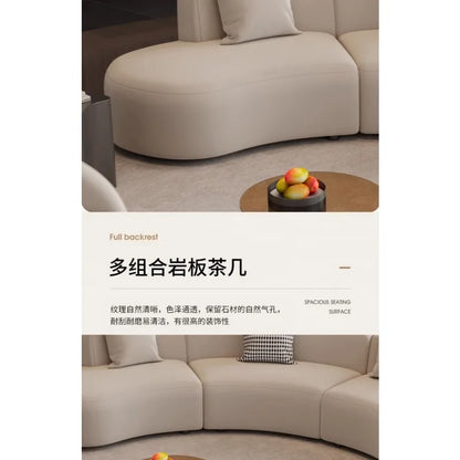 Beauty salon clubhouse lounge area curved sofa coffee table combination