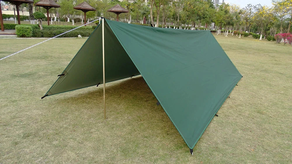 19 Hang Point Tarp Waterpoof Survival Bushcraft Sun Shelter Beach Shade Tent Outdoor Canopy Backpacking Tourist Awning 4x4 3x3m