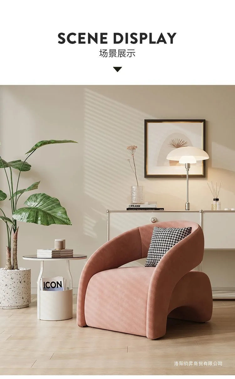 French cream style single sofa chair Nordic small apartment living room lazy sofa