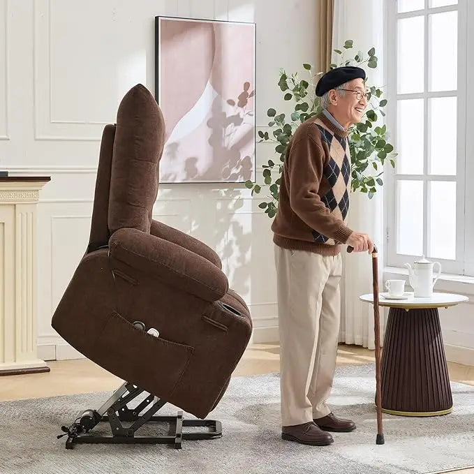 Power Lift Recliner Chair for Elderly - Electric Massage & Heat Recliner with 45° Assist Stand, Living Room Sofa for Small Space