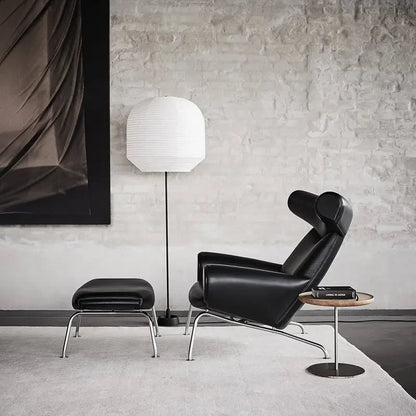 QQSingle light luxury sofa chair minimalist leather balcony living room lounge chair