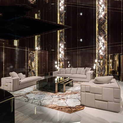 Italian Three-person Leather Sofa