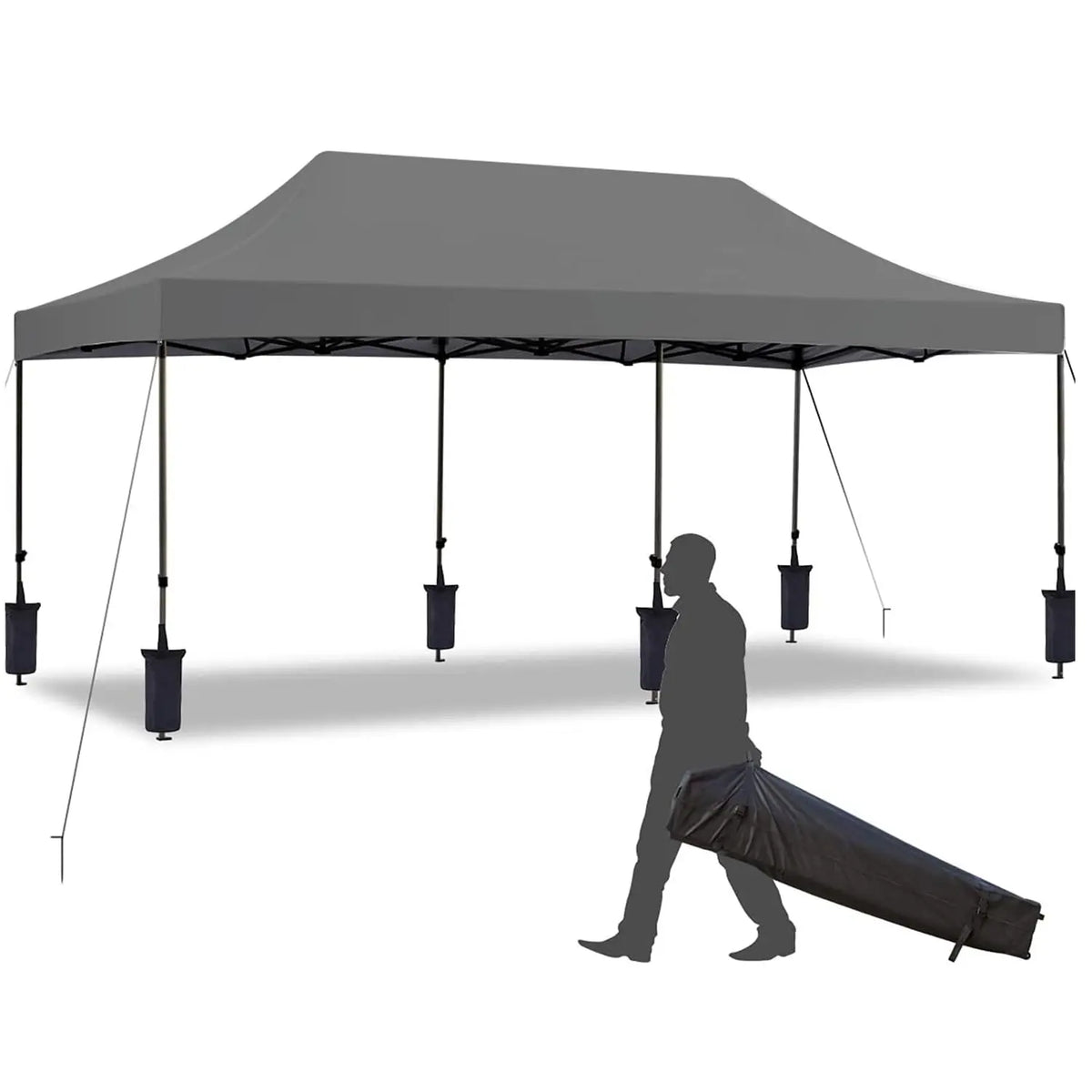 10x20 Pop Up Canopy Tent Commercial Instant Waterproof UV Protection Outdoor Party Event Festival White Custom