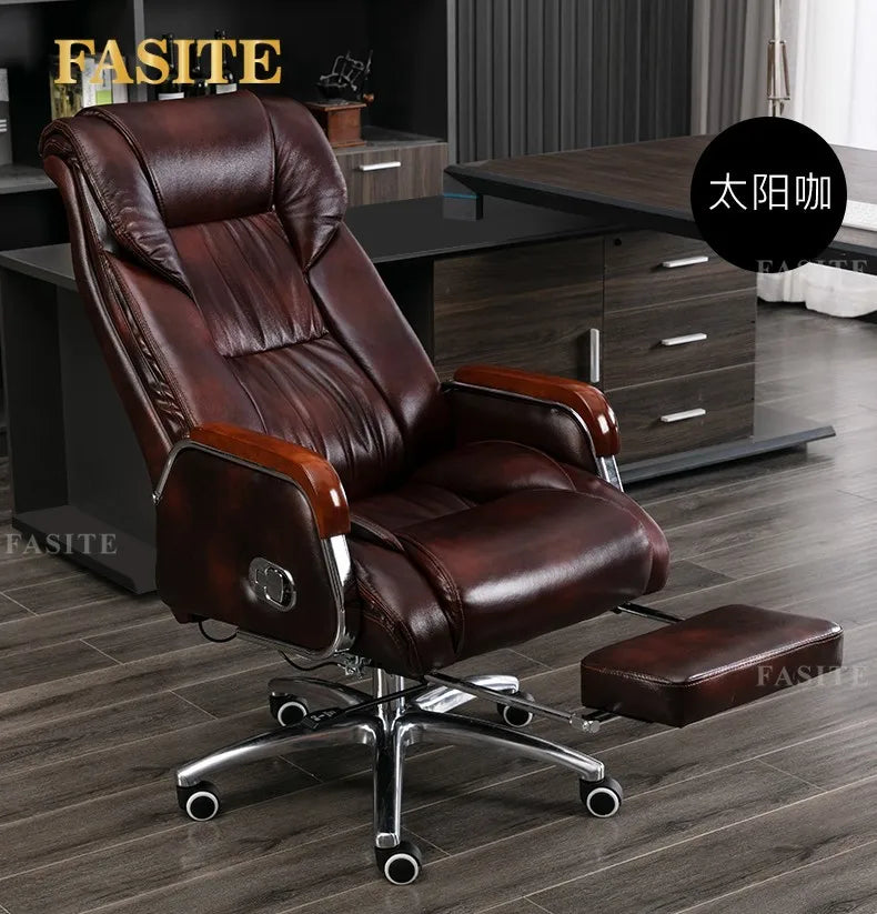 Retro Executive Leather Chair Armchairs Editor Choises Fashion Aluminium Office Chair Working Relax Silla Escritorio