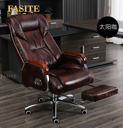 Retro Executive Leather Chair Armchairs Editor Choises Fashion Aluminium Office Chair Working Relax Silla Escritorio