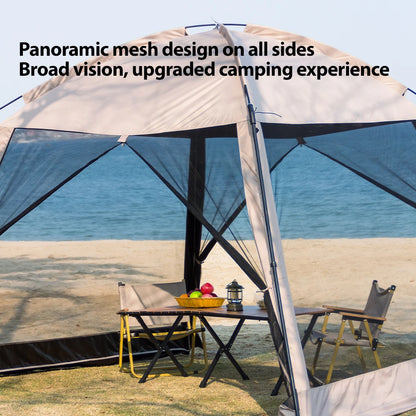 6 Person Camping Tent, Waterproof Windproof Sun Shelter, Instant Setup Family Tent for Outdoor Beach Picnic, 210D Oxford Fabric