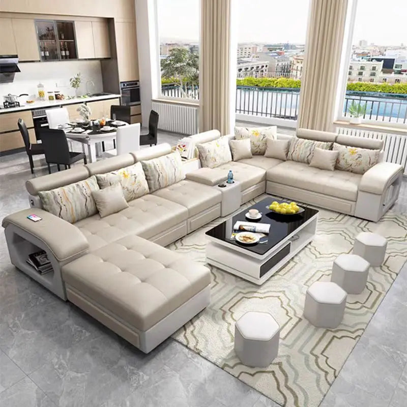 Nordic Italy Leather Lounge Genuine Leather Sectional Big Sofa l Shape Living Room Sofas Leather Luxury Corner Furniture