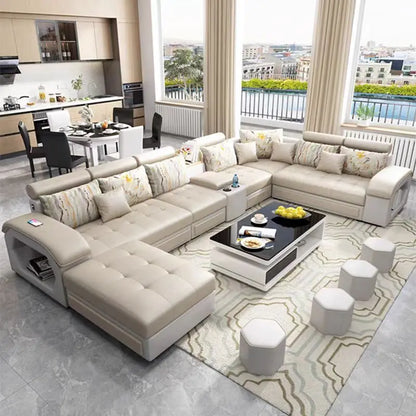 Nordic Italy Leather Lounge Genuine Leather Sectional Big Sofa l Shape Living Room Sofas Leather Luxury Corner Furniture
