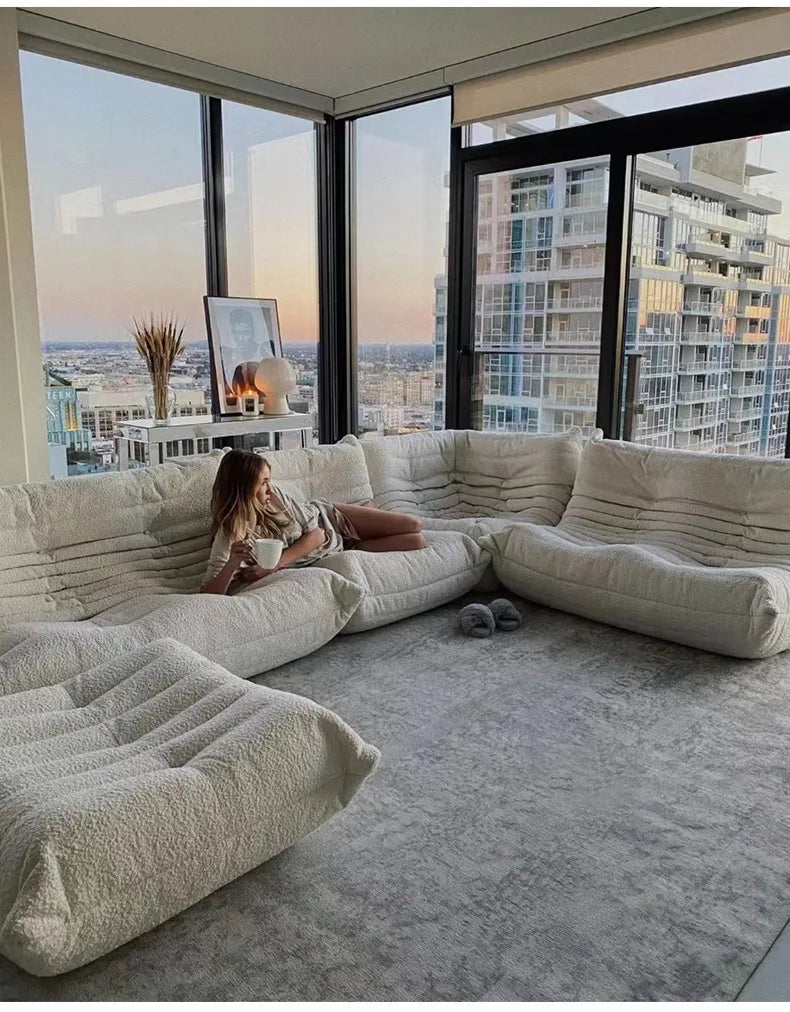 Caterpillar Lazy Sofa Living Room Sleepable or Lying Balcony Bedroom Single Sofa Leisure Chair Home Furniture Sofa Chair