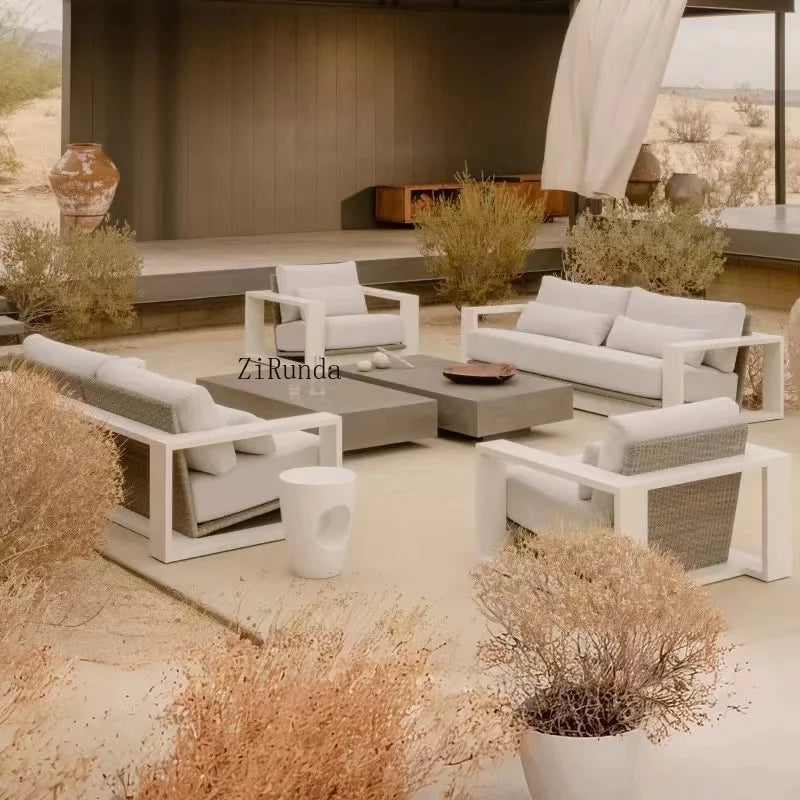 Aluminum alloy outdoor sofa open-air balcony villa courtyard coffee table combination furniture