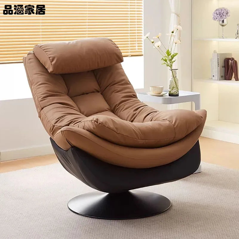 Neck Support Swivel Chairs Ergonomic Back Lazy Meditation Modern Chair Living Single Design Fauteuil