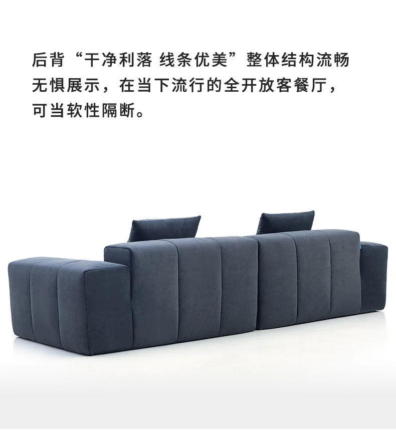 Full Sponge Compressed Fabric Sofa Modern Simple Living Room Couch Tofu Block Sofa Small Apartment Straight Row Combination Sofa