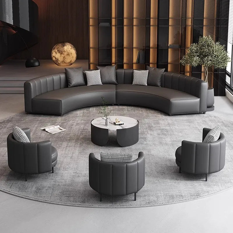 lobby curved sofa light luxury sales office negotiation beauty salon club reception lounge area sofa combination
