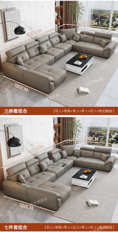 Modern Minimalist Sofa Leather Recliner Corner Living Room Sofa Relaxing Comfortable Muebles Para Habitacion Home Accessories