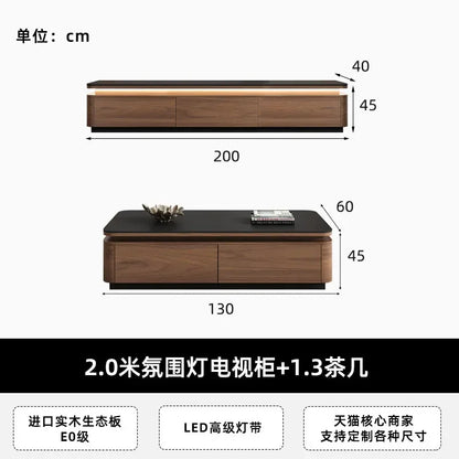 JC Storage Retro Design Tv Stand Coffee Table Lights Minimalist Floor Tv Stands Home Universal Mueble Para Televisor Furniture