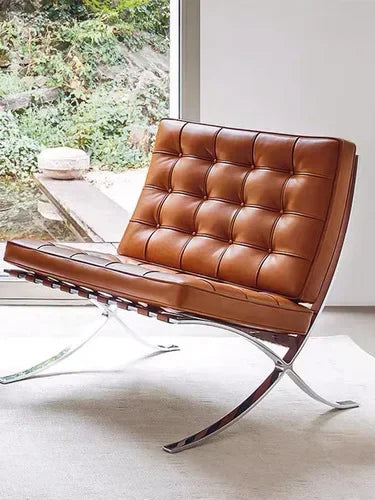 Barcelona leather minimalist chair