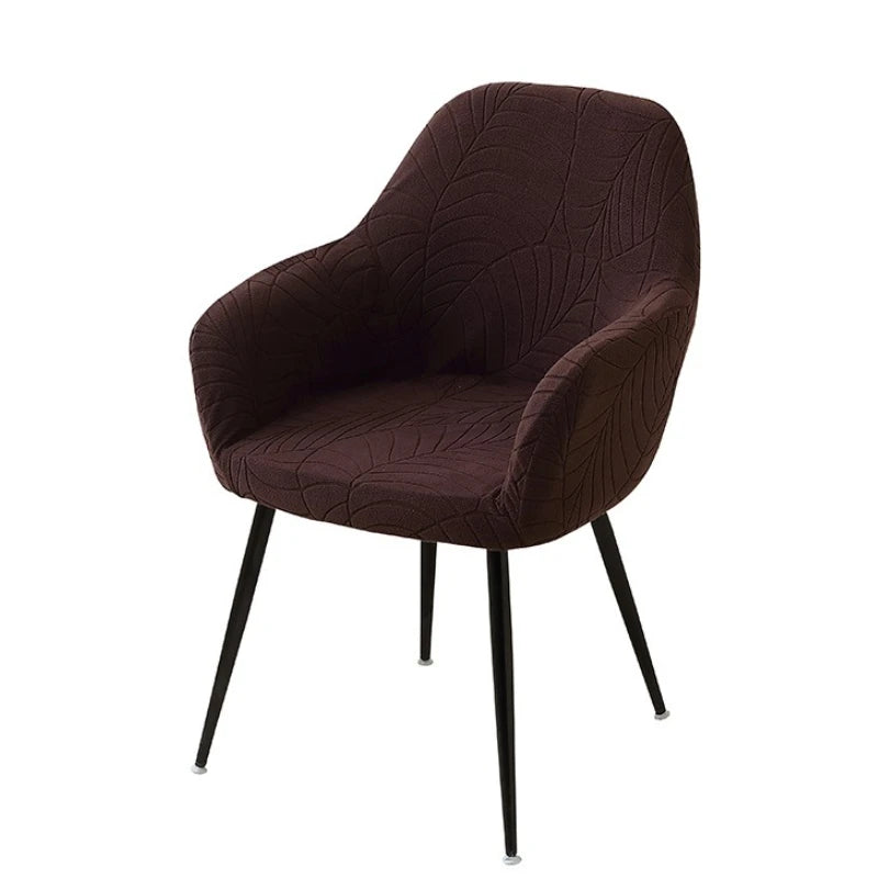 1/4pcs High Arm Chair Cover Elastic Dining Armchair Slipcover Leaf Jacquard Seat Covers for Home Wedding Fundas Para Sillas