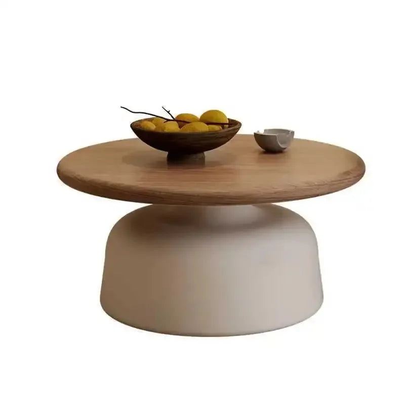 Modern Cream-style Coffee Round Table for Small Space Living Room Japanese Style Minimalist Furniture Living Room Side Table
