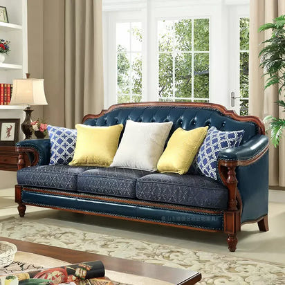 American sofa apartment small apartment living room sofa American solid wood