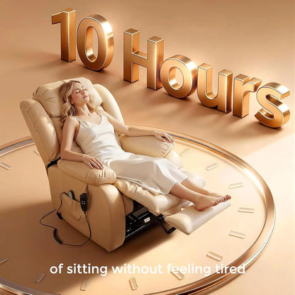 Power Lift Recliner Chair with 8-Point Massage & Heat, Dual Remote, USB/Type-C Ports, Easy-Clean Leather, Width, Customized