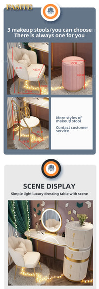 Bedroom Italian Light Luxury Dressing Table Wind Storage Cabinet One Small Apartment Makeup Dresser