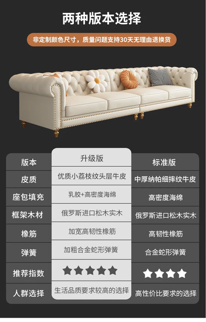Designer Genuine Leather Sofas Fancy Living Room Lounge Floor Sofa Loveseat Modern Canape Salon De Luxe Apartment Furniture