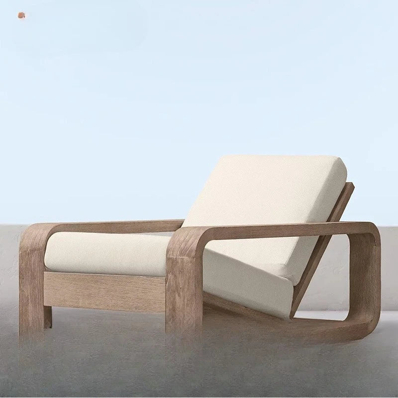 Outdoor teak sofa coffee table industrial style hotel villa balcony courtyard open-air outdoor rain protection leisure furniture