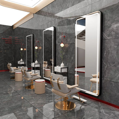 Design Modern Lightweight Luxury Oval Square Mirror Hair Salon Furniture Set Hot Sale