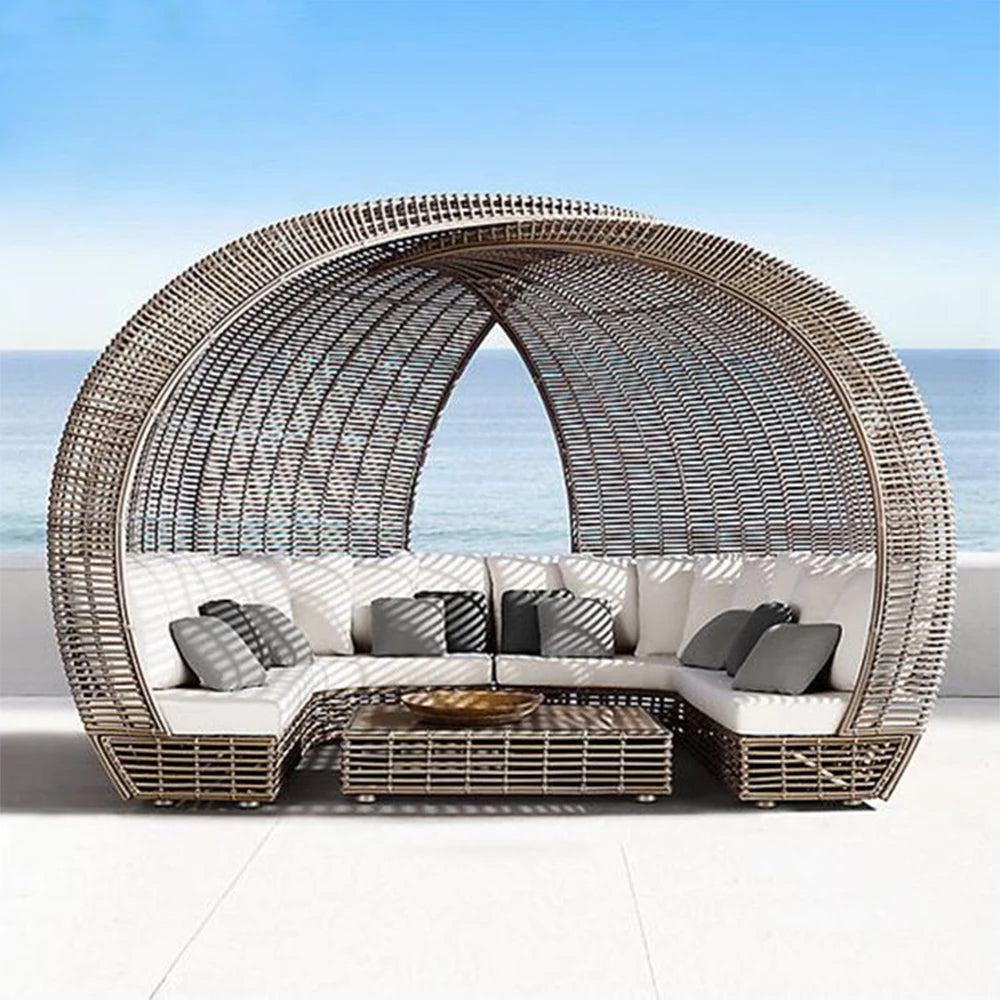 Outdoor Modern Sofa Bed for Garden Hotel & Terrace Use-Simple Design Pre-packed