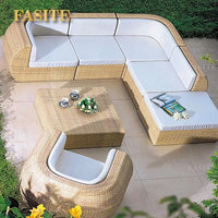 Budget-friendly Outdoor Rattan Woven Sofa, Outdoor Garden, Villa, Courtyard Balcony, Casual Corner Sofa, Coffee Table
