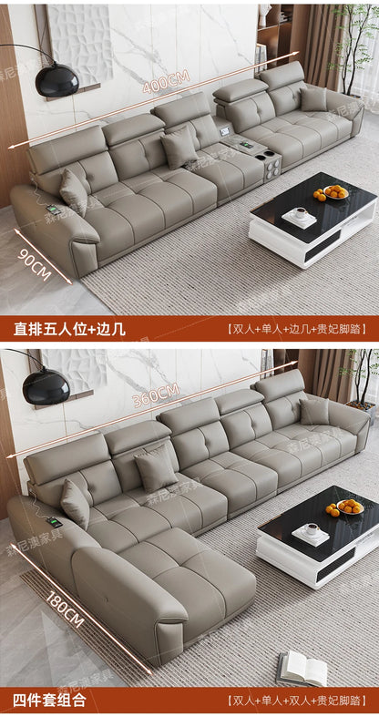 Modern Minimalist Sofa Leather Recliner Corner Living Room Sofa Relaxing Comfortable Muebles Para Habitacion Home Accessories